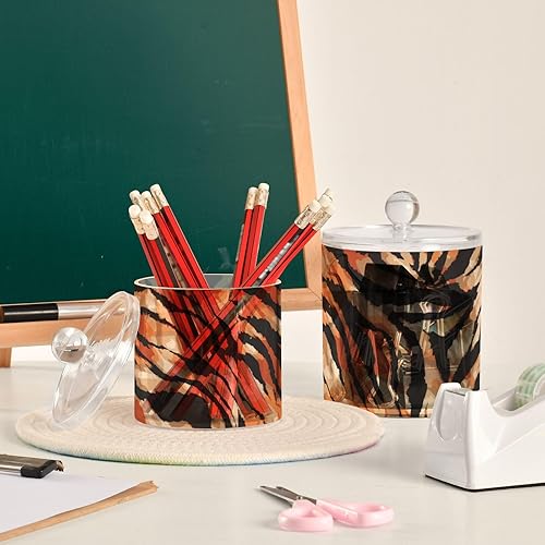 Miniatura 6 de Zebra Tiger Stripes Jars with Lids Canister Jar Bathroom Containers Small Jars Cotton Round Holder for Dorm Room Essentials for College Students