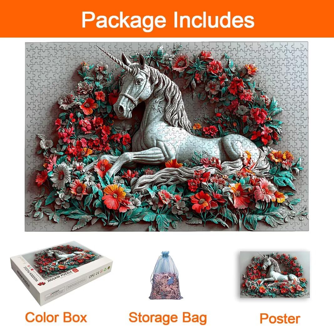 Puzzle Unicornio, Puzzle 1000 Piezas, Rompecabezas, Regalo Mujer -8232