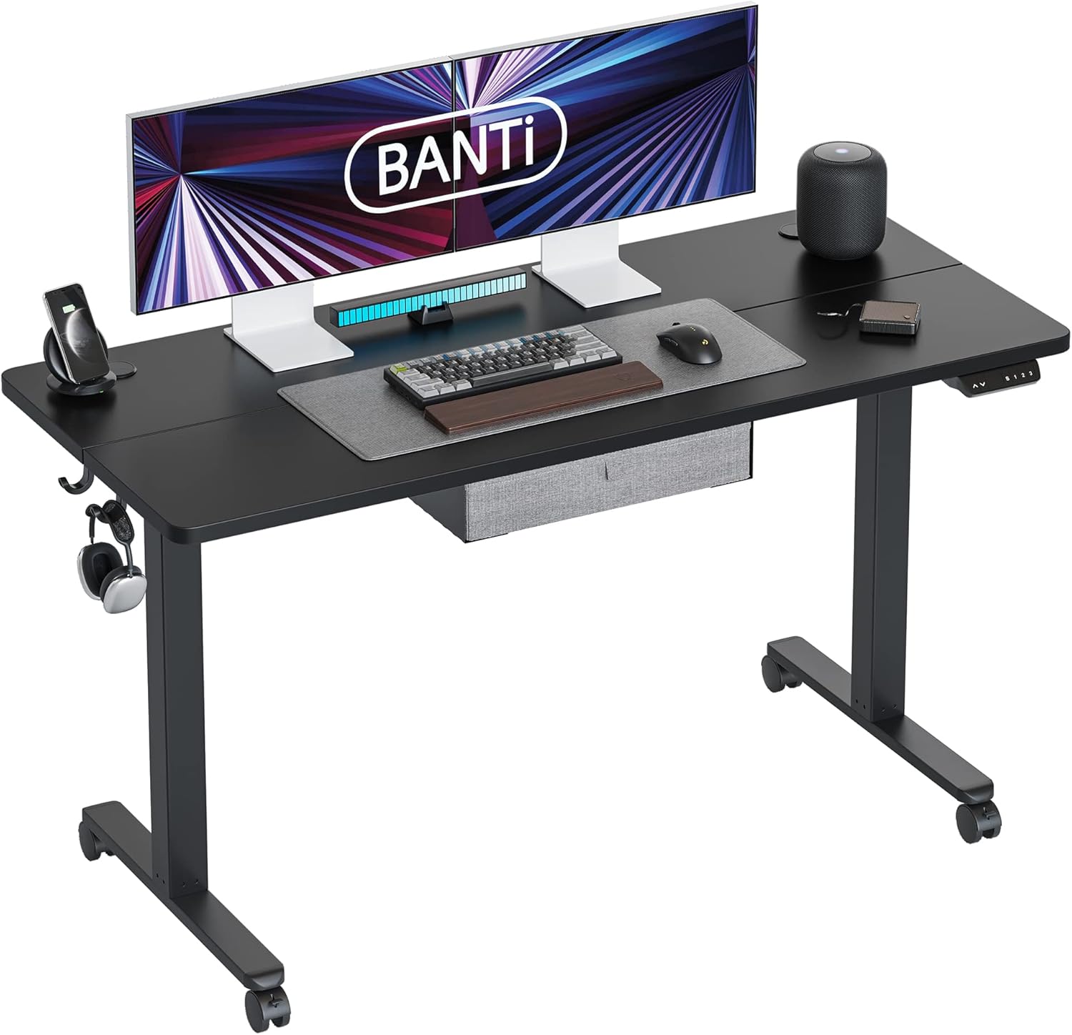 BANTI Electric Standing Desk with Drawer, Adjustable Height