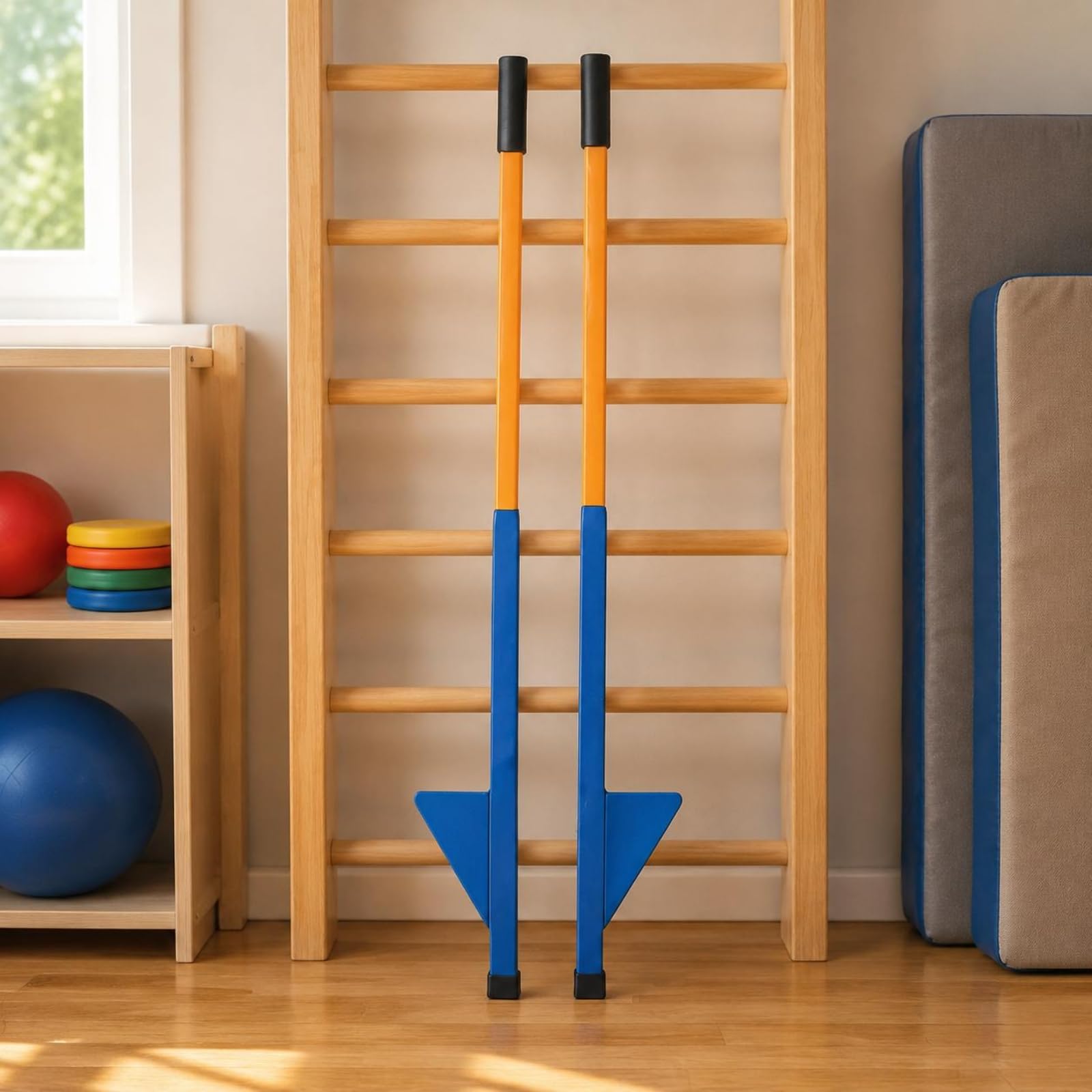 Trampoli Legno Naturale con Piattaforma Trampoli 90 Cm Coordinazione Gioco di Equilibrio, Rosa, 90