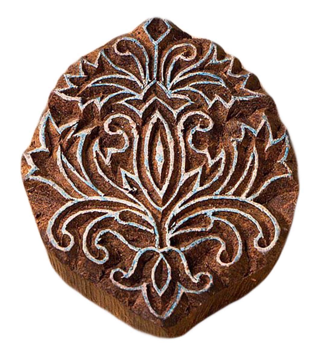 ABN EXPORTS Owal Indian Wooden Printing Block Indian Print Textile Fabric Stamp