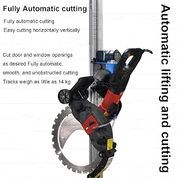 Ring Concrete Cutter Saw Guide,Ring Saw Cutting Guide,150W Linear Rail Automatic Cutting,Wall Bracket Rotating Rocker One-Button Lifting,for Concrete Ceramic Tiles Walls Floors 3m