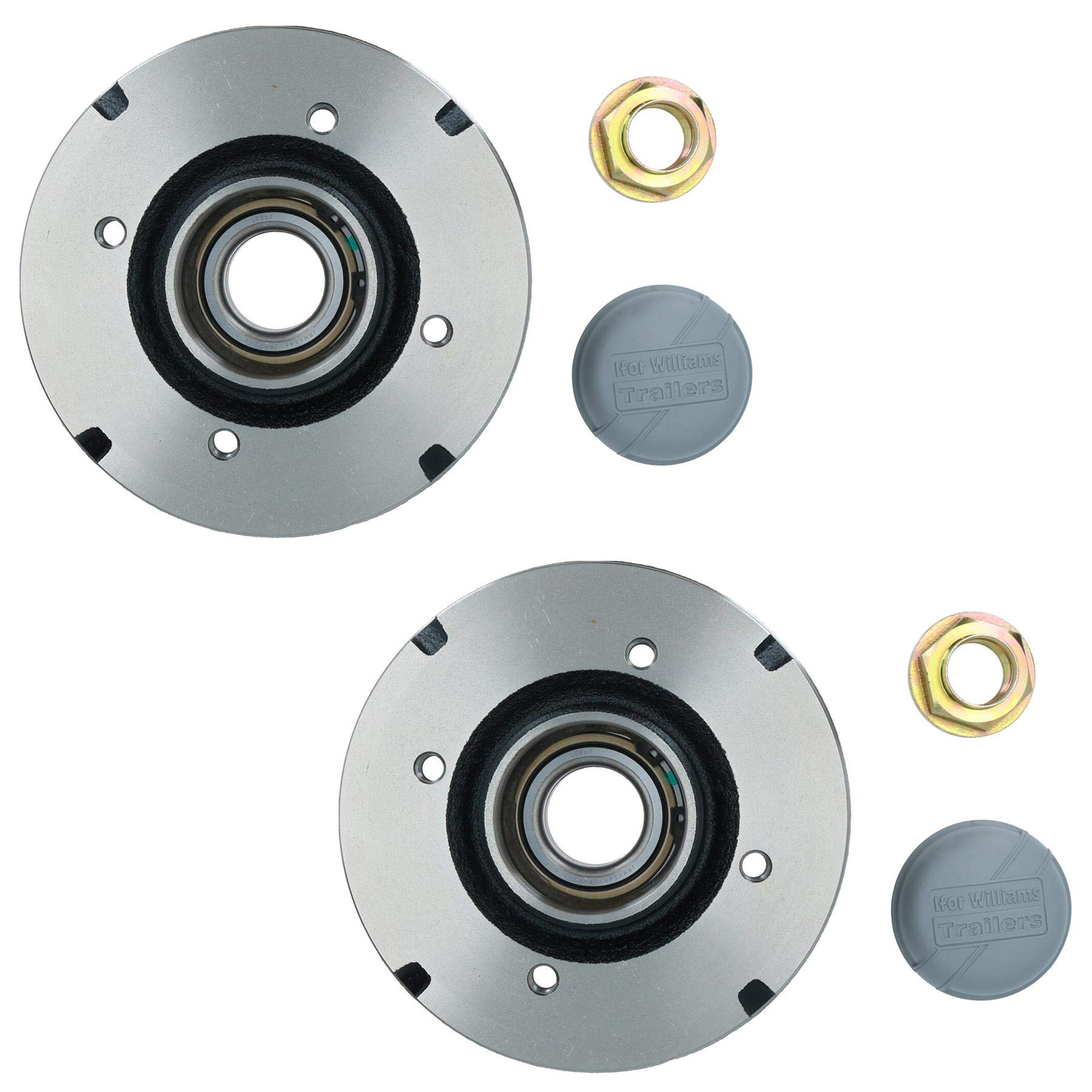 AB Tools 2 szt. 200 x 50 mm bębny hamulcowe i łożyska do przyczepy Ifor Williams 4 sztyfty 5,5 cala PCD