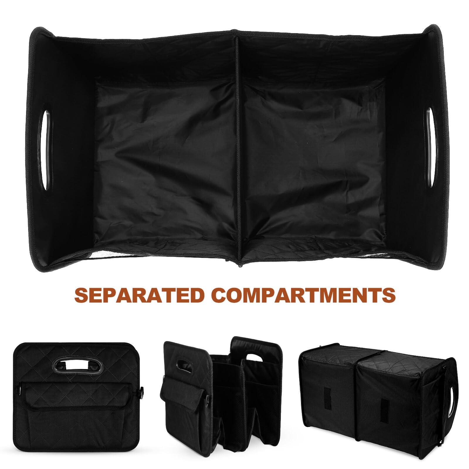 Abaodam Kofferraum Organizer Suv Faltbar Robuste Oxford Aufbewahrungsbox Auto Trunk Organizer mit Unterteilung Vielseitig für Werkzeug Sport Lebensmittel