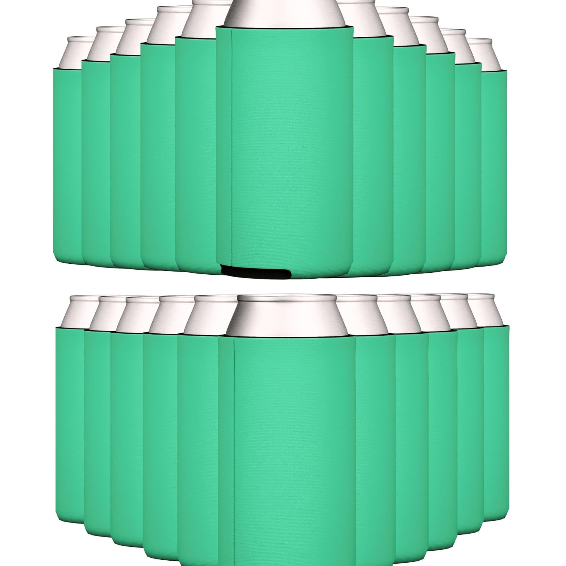 TahoeBaySlim Can Cooler Sleeves (25-Pack) Skinny Tall Cans 12 Oz Bulk Thin Seltzer Fit Sublimation Blanks for Vinyl Plain Blank Foam Beer Bottles Black White Assorted Solid Set (Emerald)