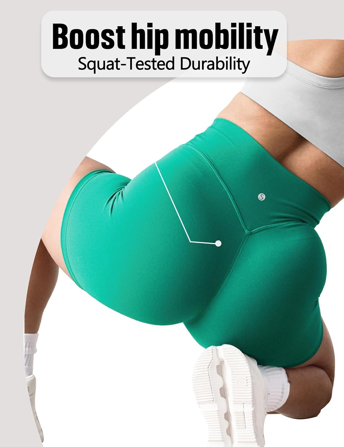 Sogetdo Women High Waist Scrunch Butt Biker Shorts 4.5 Inches - No Front Seam Tummy Control Workout Gym Shorts