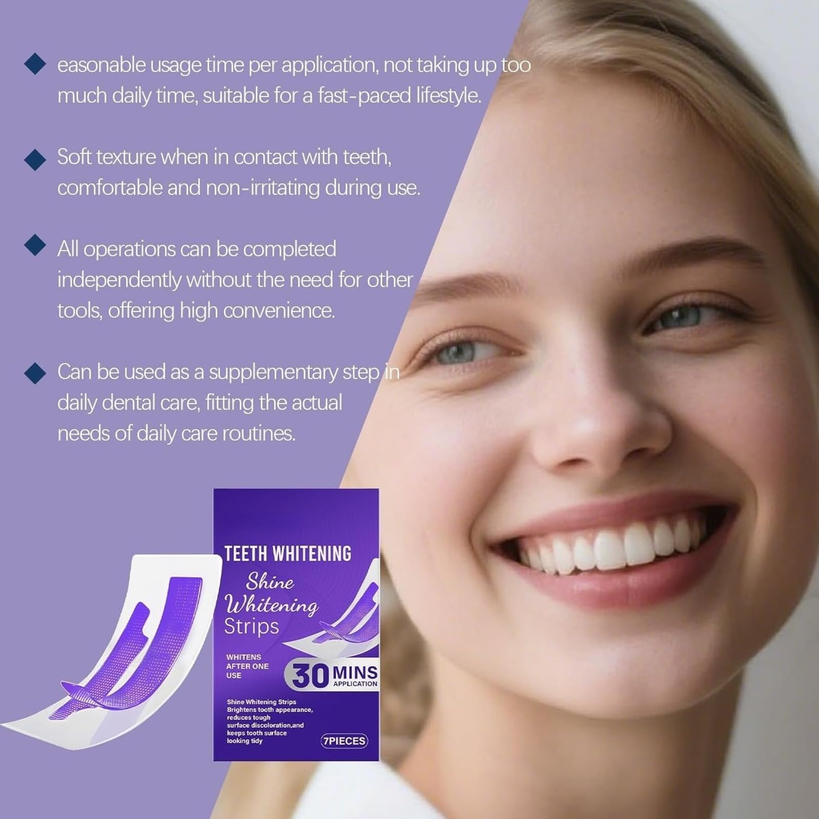 schiarimento Istantaneo Senza Perossido, Neutralizza Il Giallo E Illumina Il SorrisoStriscia Sbiancamento Dentistico 7 Pezzi