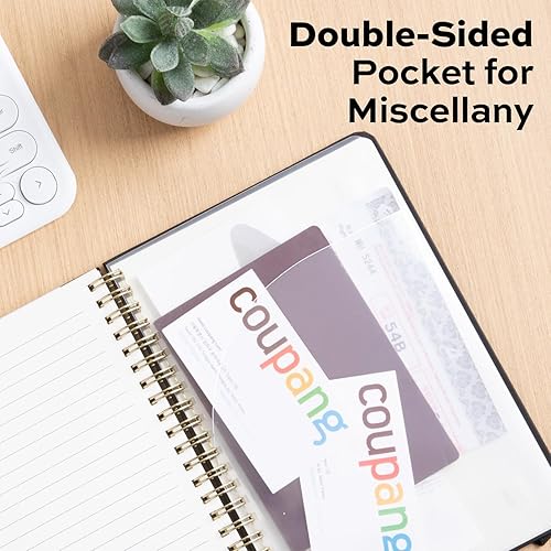 Miniatura 6 de Deli Paquete de 3 cuadernos con espiral rayados color negro, 160 páginas, A5 (5.5 x 8 pulgadas), cuaderno de escritura de tapa dura, diario