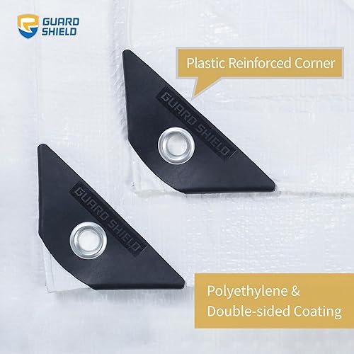 Miniatura 9 de GUARD SHIELD Lona negra de 8 x 8 pies, lona impermeable ligera para acampar al aire libre, cubierta de polietileno multiusos de 6 mil