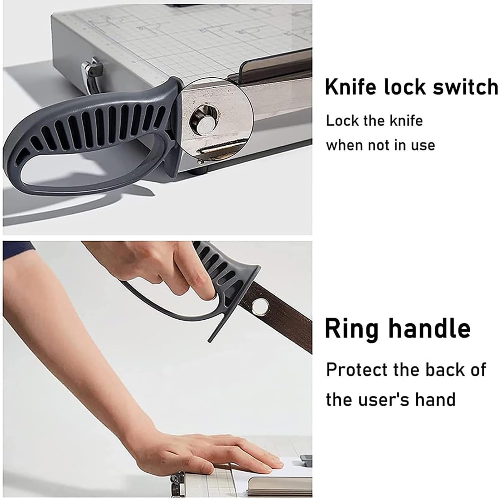 Tagliacarte Resistente A3, Taglierina Multifunzionale con Striscia Ferro Magnetica, capacità Taglio: 16 Fogli Carta/Blocco Sicurezza in Metallo/precisione Misurazione: 1 Mm, per Uffici