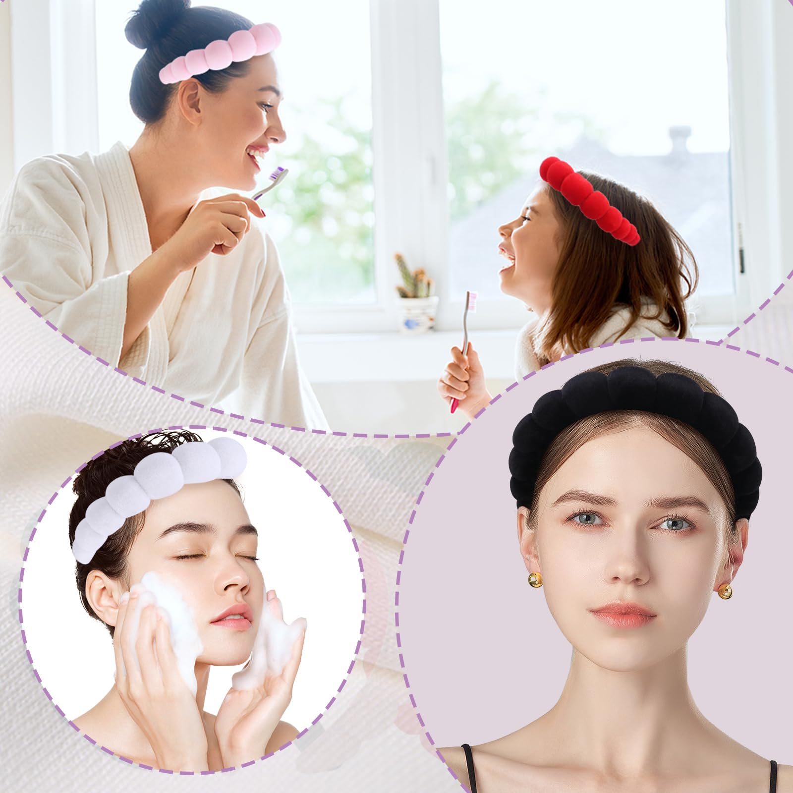 Amazon.com : RAISEY 10 Pcs Velvet Cloth Spa Headbands for  display picture 1