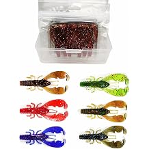 36 Pack Floating Crawfish Soft Lures 6 Colors Assortment, 3" Bass Fishing Bait,Durable Plastic Craw Baits for Freshwater Fishing