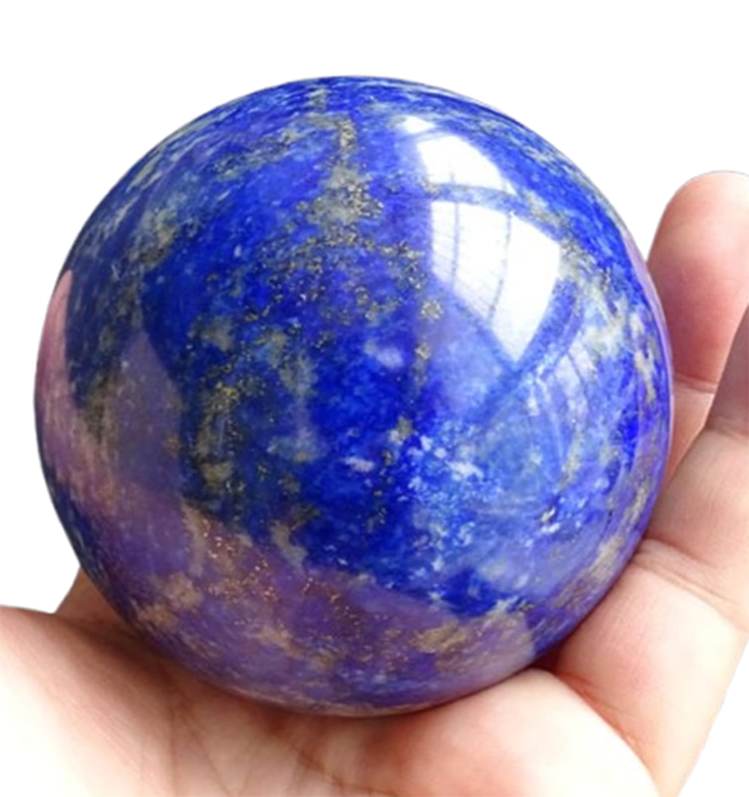 DPURPIWADY Lapis Lazuli Quartz Crystal Sphere,Halloween Tabletop Decorations Ball,Blues Gemstone for,Home Office Decor,6cm