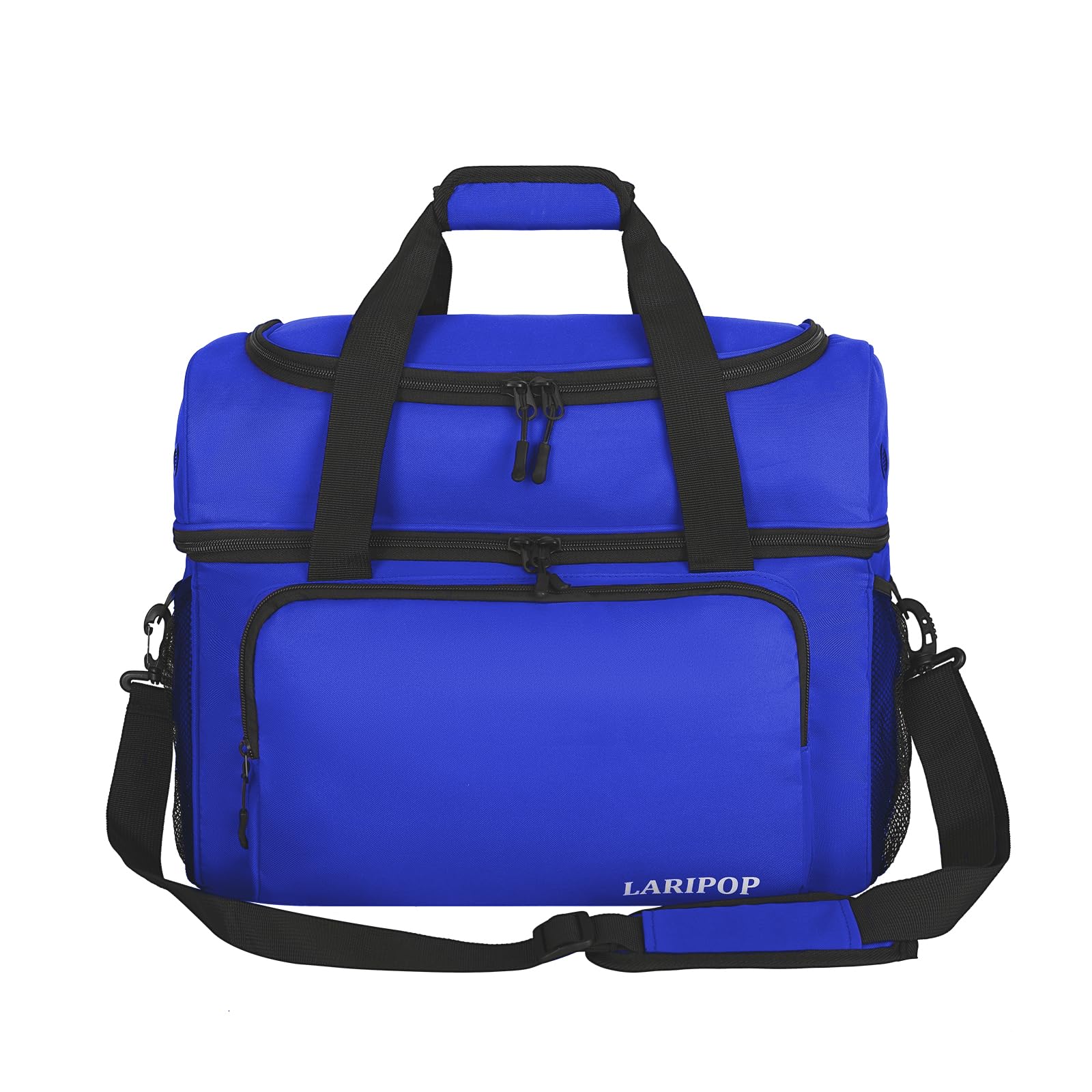 LARIPOP 2 Ball Bowling Bag, Double Bowling Ball Bag with Dual Padded Holder & Shoe Compartment- Fits Shoes Up to Mens Size 16 and Accessories,TR Blue