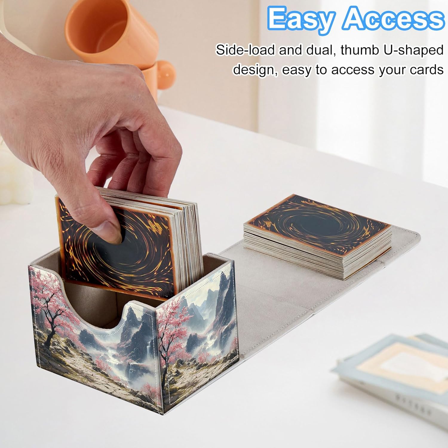 Mountain Path Deck Box for MTG Commander | Holds 100+ Double-Sleeved Cards | Strong Magnetic TCG Card Case for Collectible Games