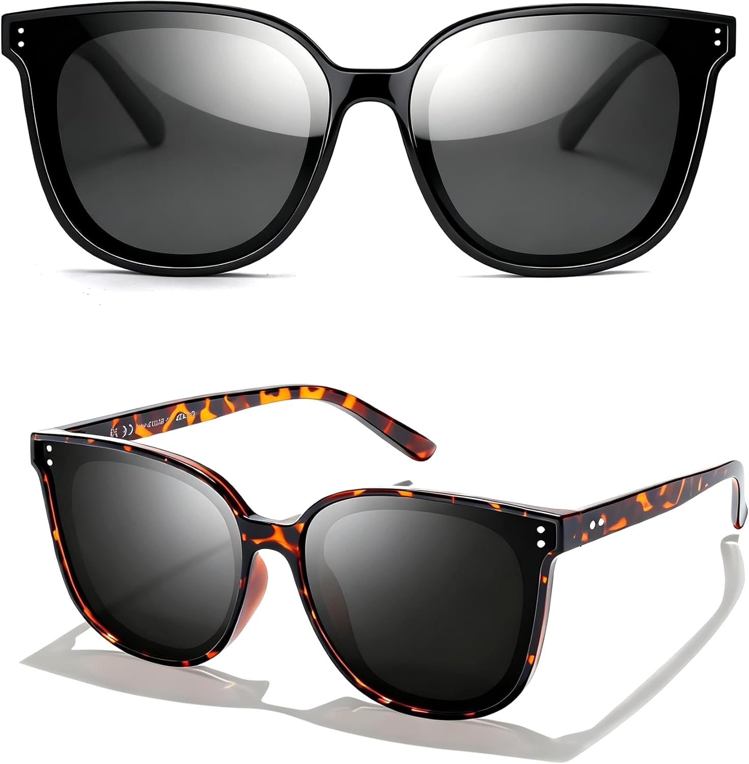 LVIOE Oversized Polarized Sunglasses for Women Trendy Large Cat Eye UV Protection Shade LS1627s