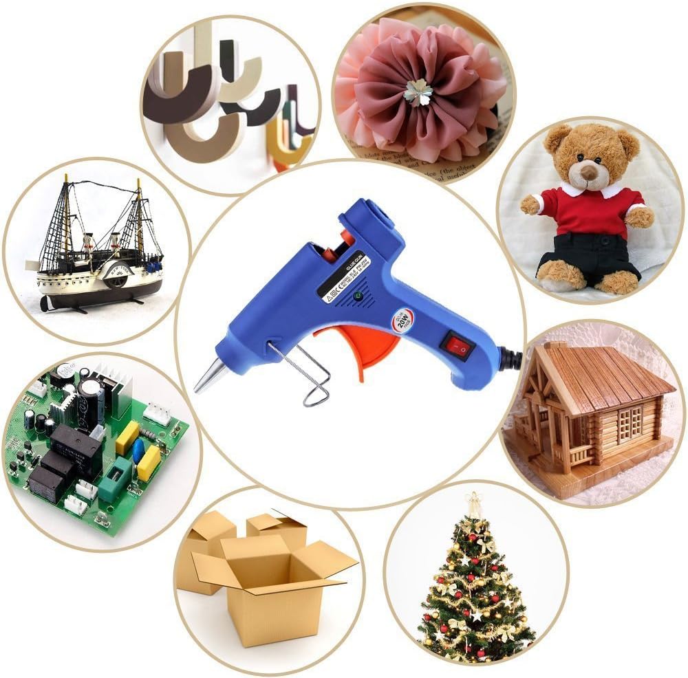 Hot Melt Glue Gun with 40 Pcs Glue Sticks,20 Watts Blue High Temperature Melting Glue Gun Kit for DIY Craft Projects and Repair