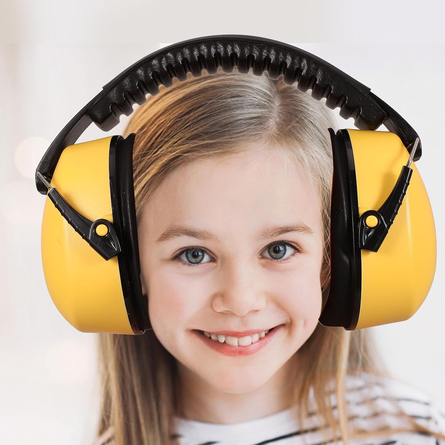Toddmomy Noise Cancelling Ear Muffs, Adjustable Yellow Soundproof Sleep Earmuffs with Noise Blocking and Hearing Protection for Learning and Sleeping