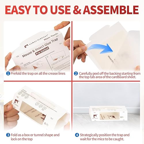 Miniatura 5 de LULUCATCH Trampas de pegamento para arañas e insectos, paquete de 24 tablas de pegamento para cucarachas precebadas, trampas adhesivas de grillo no