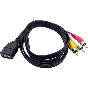 USB to 3RCA Cable 1.5m USB 2.0 Female to 3 RCA Male Splitter Audio Video AV Composite Adapter Cable USB F/3RCA M
