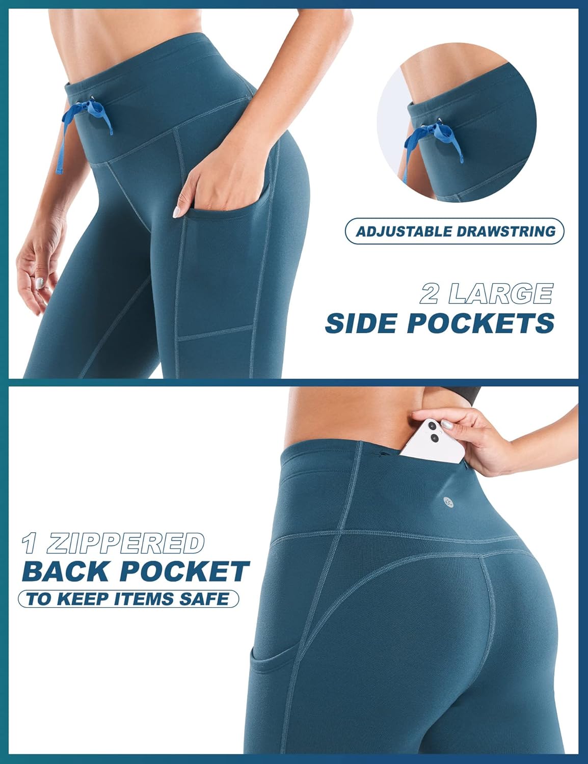 Ewedoos Fleece Lined Leggings Women Winter Leggings for Women Water Resistant High Waist Thermal Leggings with 3 Pockets : Clothing, Shoes & Jewelry