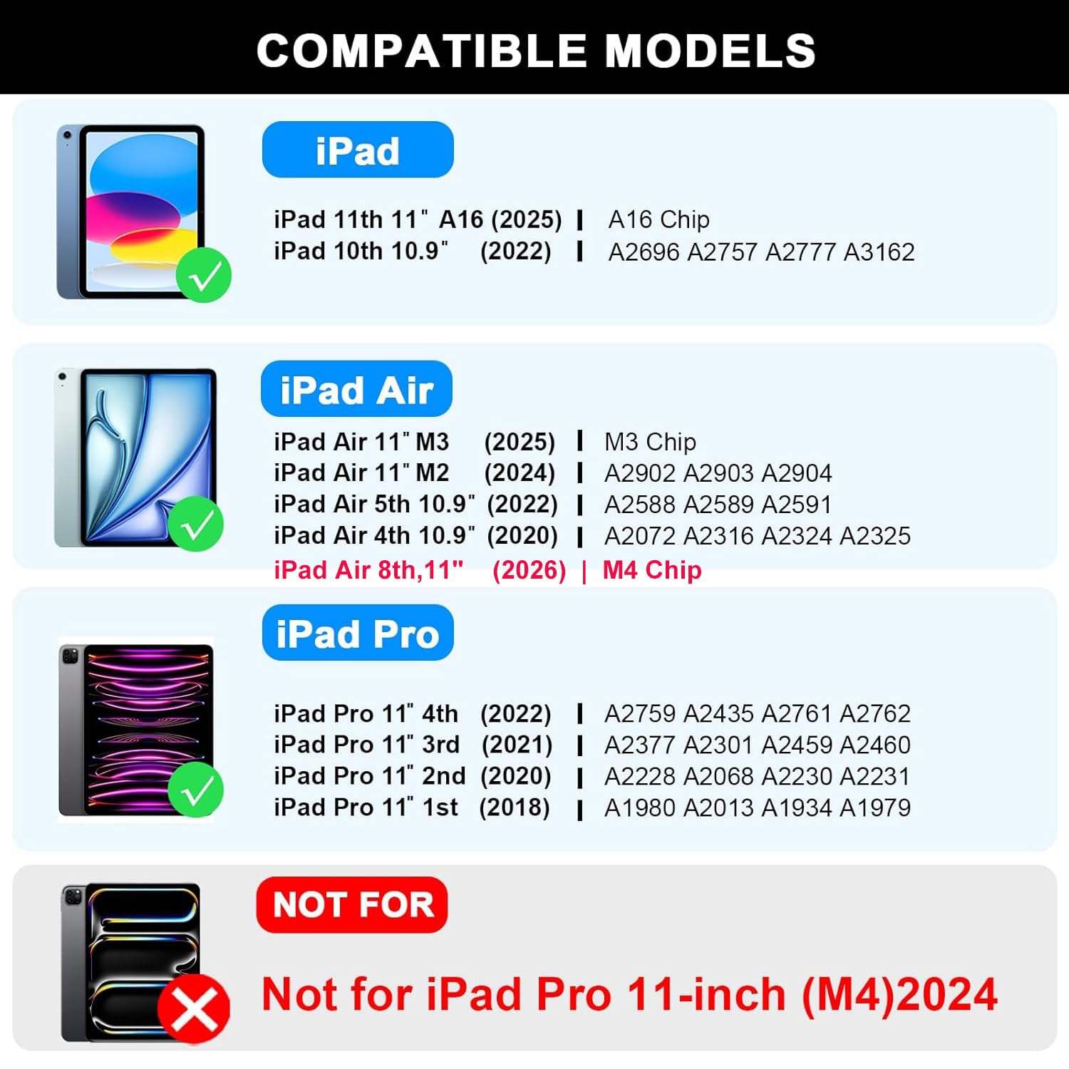 Funda con Teclado Español Rotación 360° para iPad Air 11" M2/M3/M4 (2026),Air 4/5 10.9", iPad 10th /11th A16, iPad Pro 11" (2018-2022),Retroiluminado,Trackpad Click-Plateado