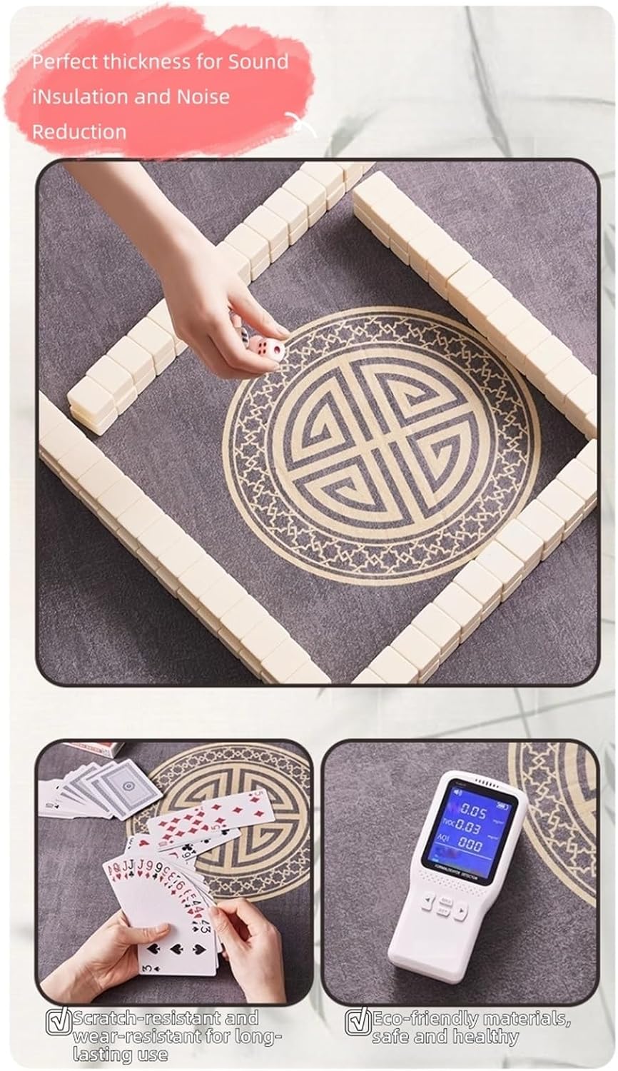 Mahjong Mat for Table,Non-Slip Noise Reduction Mahjong Tablecloth Mat,Foldable Mahjong Pad,Durable Mahjong Table Mat,for Poker, Board Games, Cards, Tiles & Dominoes