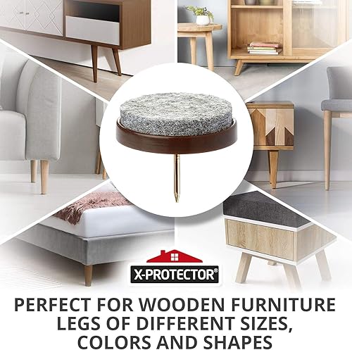 Miniatura 2 de X-PROTECTOR - Almohadillas de fieltro para clavos, 40 unidades, almohadillas de fieltro para muebles de 1.1 pulgadas, almohadillas de fieltro para