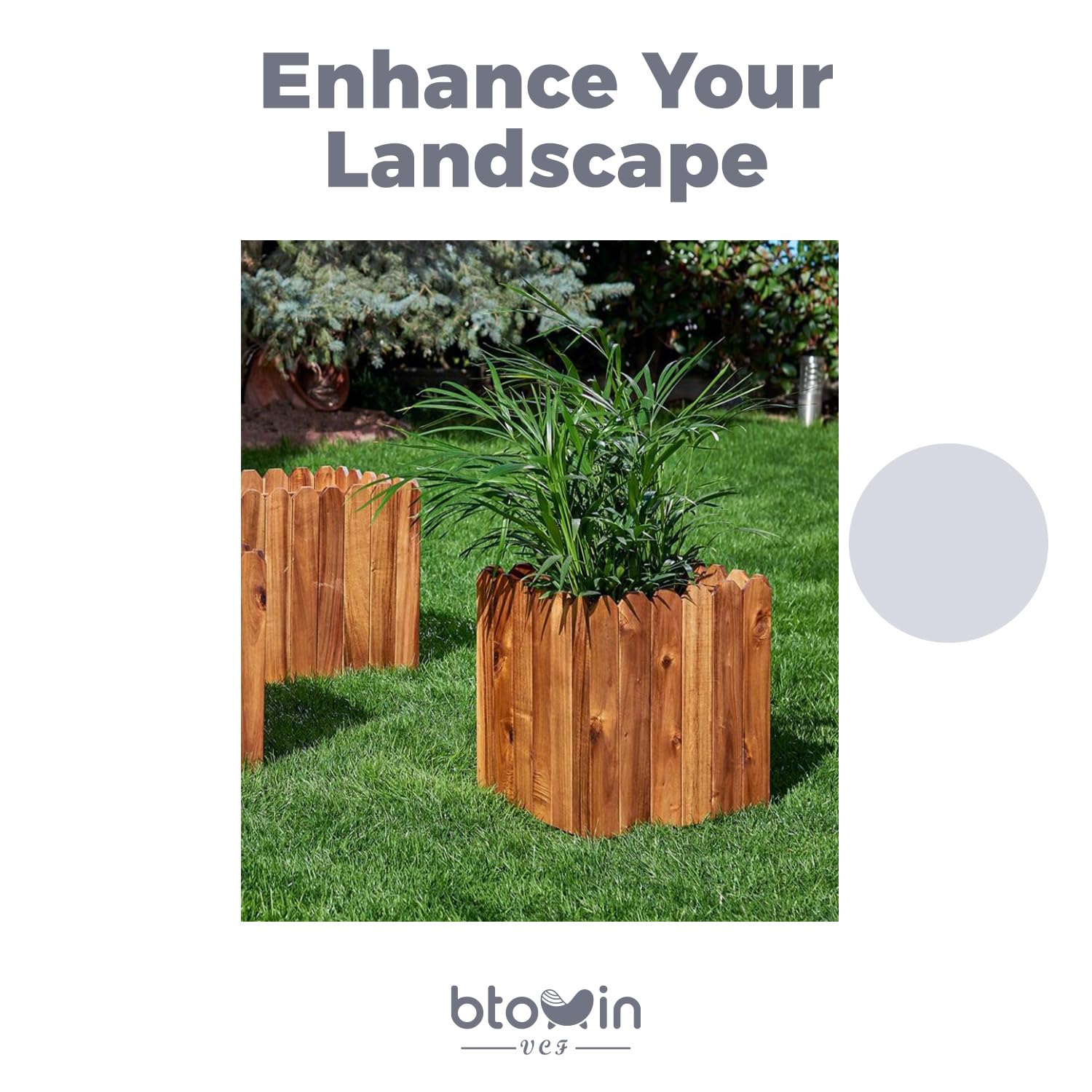 Recinzione da giardino in legno, 200 cm x 20 cm, facile da inserire, per bordi decorativi per paesaggi, cortili, piantare alberi, cortile, paesaggio, aiuole, recinzioni