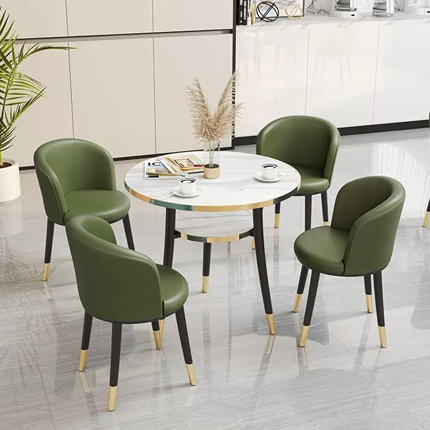 Office Reception Room Club Table,Conference Room Table and Chairs,Negotiation Table and Chair Set,Space-Saving Conference Table,Coffee Kitchen Dining Table Set,for L,Green