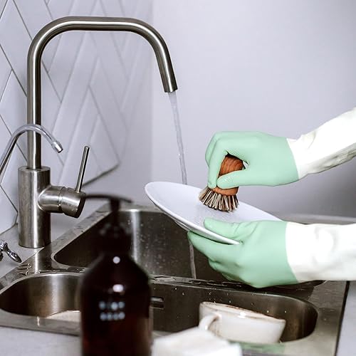 Miniatura 7 de Juego de cepillos de bambú y palma para cocina, para limpiar platos, ollasartén de hierro fundido, fregadero, cepillos ecológicos sin plástico con