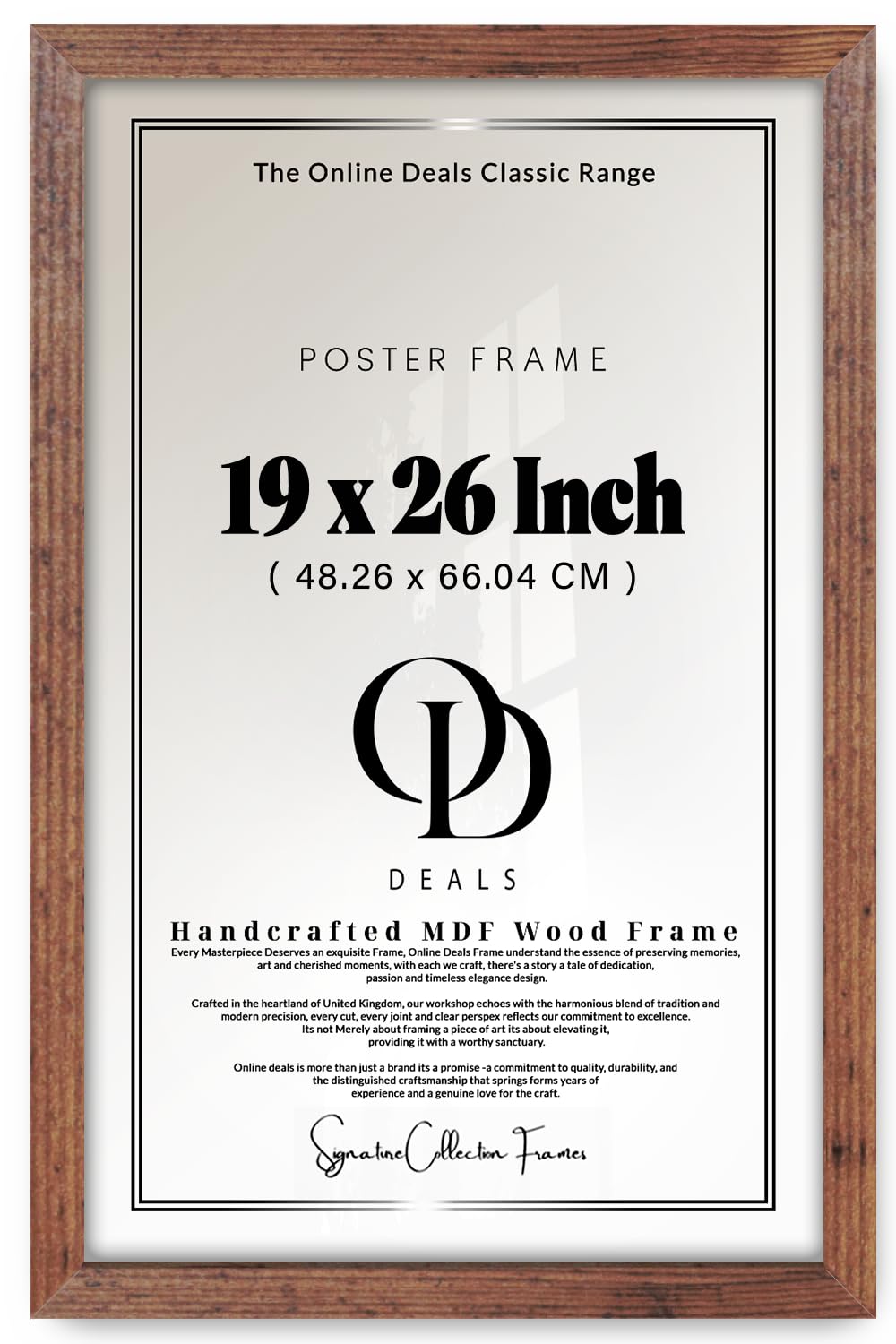 OD Deals — 19 X 26 Inch Poster Frame | Rustic Black Border For Displaying Art And Photos In Vertical Or Horizontal Orientation | Suits Modern Living Room And Art Gallery (48.26 X 66.04 CM)