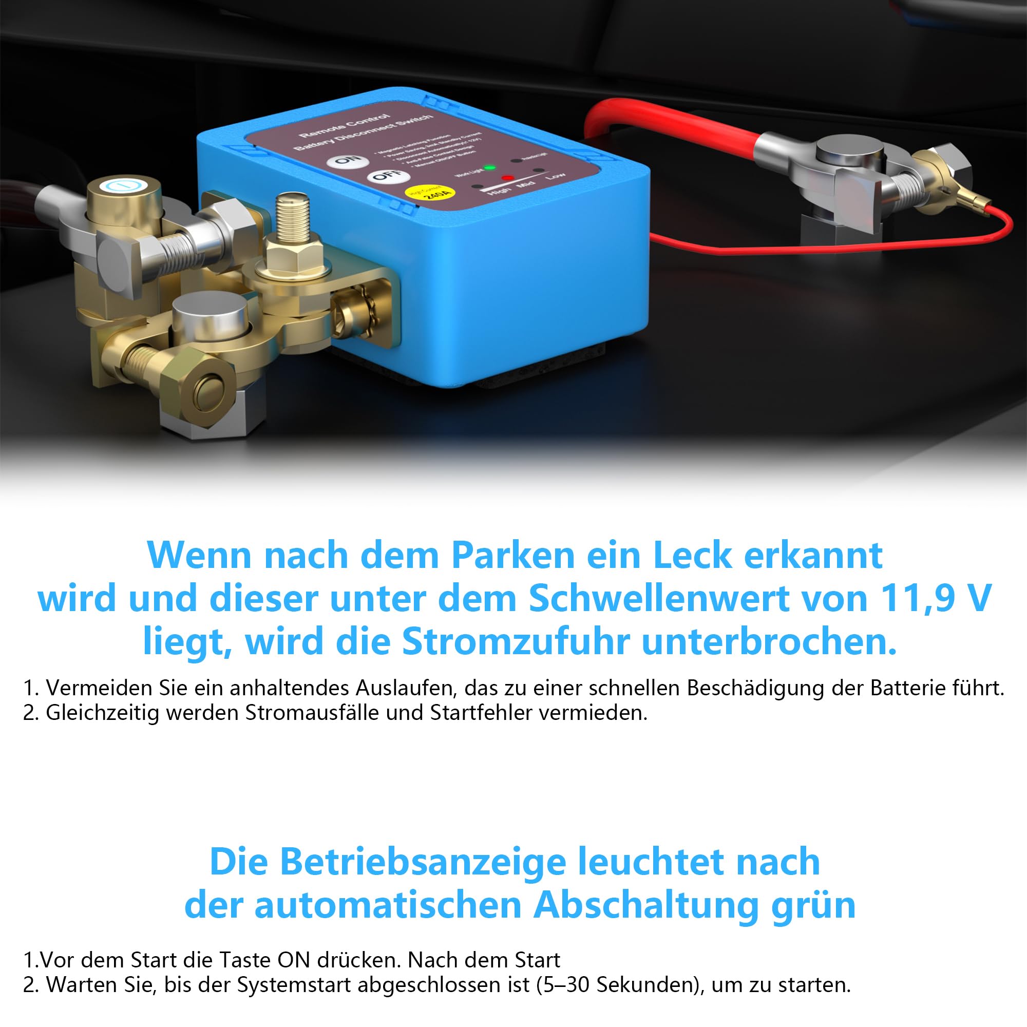 Interruttore Scollegamento Batteria 12V Remoto 240A | Display LED Per Auto E Barca - Foto 7