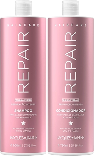 Jacque Janine Kit Shampoo E Condicionador Reparação Intensa 800Ml