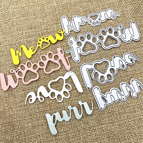 Miniatura 2 de DzIxY Troqueles de corte de metal con diseño de pata de perro para hacer tarjetas, troquelados de papel en relieve, plantillas para máquina de