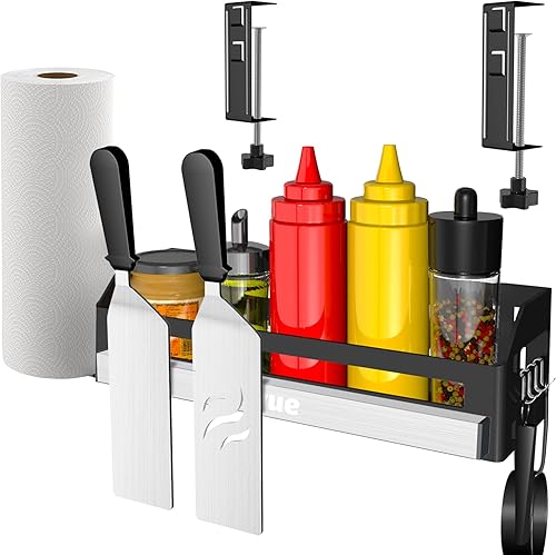 Organizador de parrilla para parrillas Blackstone de 17"/22"/28"/36"/Carrito de preparación, accesorios de parrilla Blackstone que ahorran espacio,