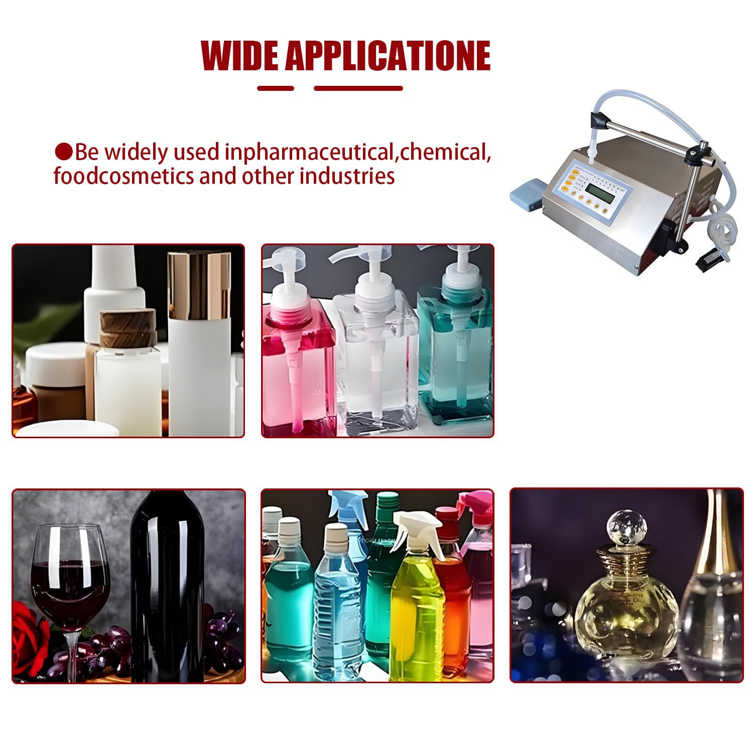 Máquina llenadora automática de líquidos, máquina llenadora de líquidos, máquina llenadora de líquidos de 5 a 3500 ml, 3,5 l/min, máquina llenadora de volumen para cosméticos, champús y aceites.