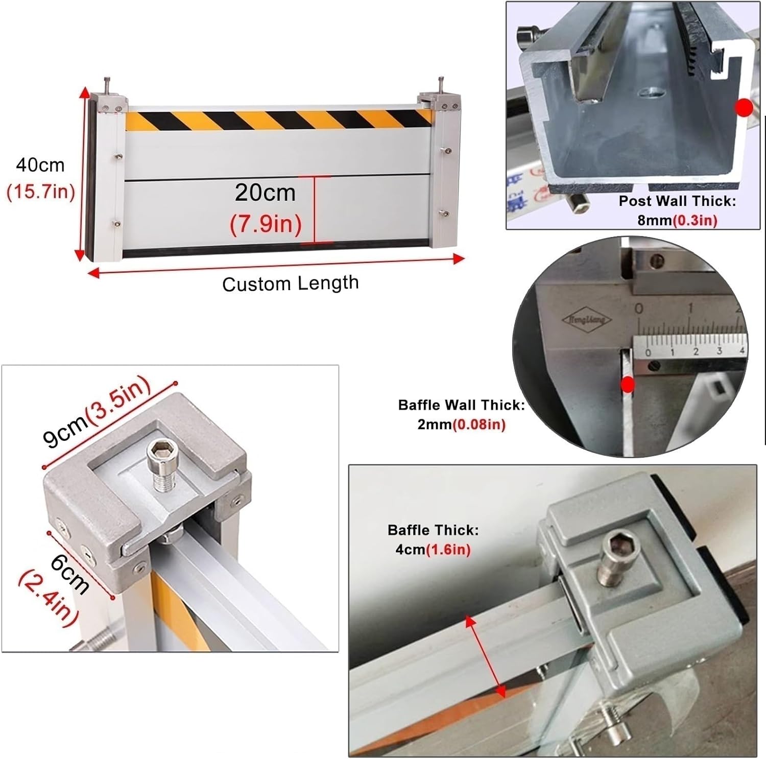 アルミバッフル洪水防御バリア再利用可能、長さ5m 4.5m 4m 3.6m 2m 1m、家庭用ガレージ出入り口防水バリア洪水用しきい
