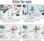 Makeup Brush Cleaner,Rechargeable Electric Makeup Brush Cleaner Dryer,Portable Makeup Brush Cleaner for Traveling Households, USB, Fits All Brush Sizes