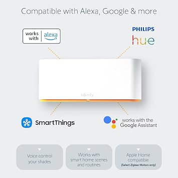 Somfy Tahoma Switch Hub for RTS Motors App & Voice Control Scenes & Schedules Includes Ethernet Adapter Compatible with Somfy Motorized Shades, Blinds, Curtains, Awnings #1871038
