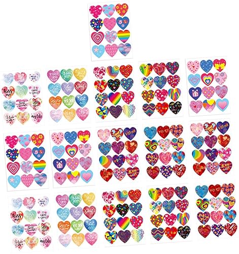 Miniatura 9 de STOBOK 32 Sheets Heart Envelope Sticker Heart Stickers Colorful Heart Labels Valentines Day Stickers Gay Pride Gift Stickers Adhesive Envelop
