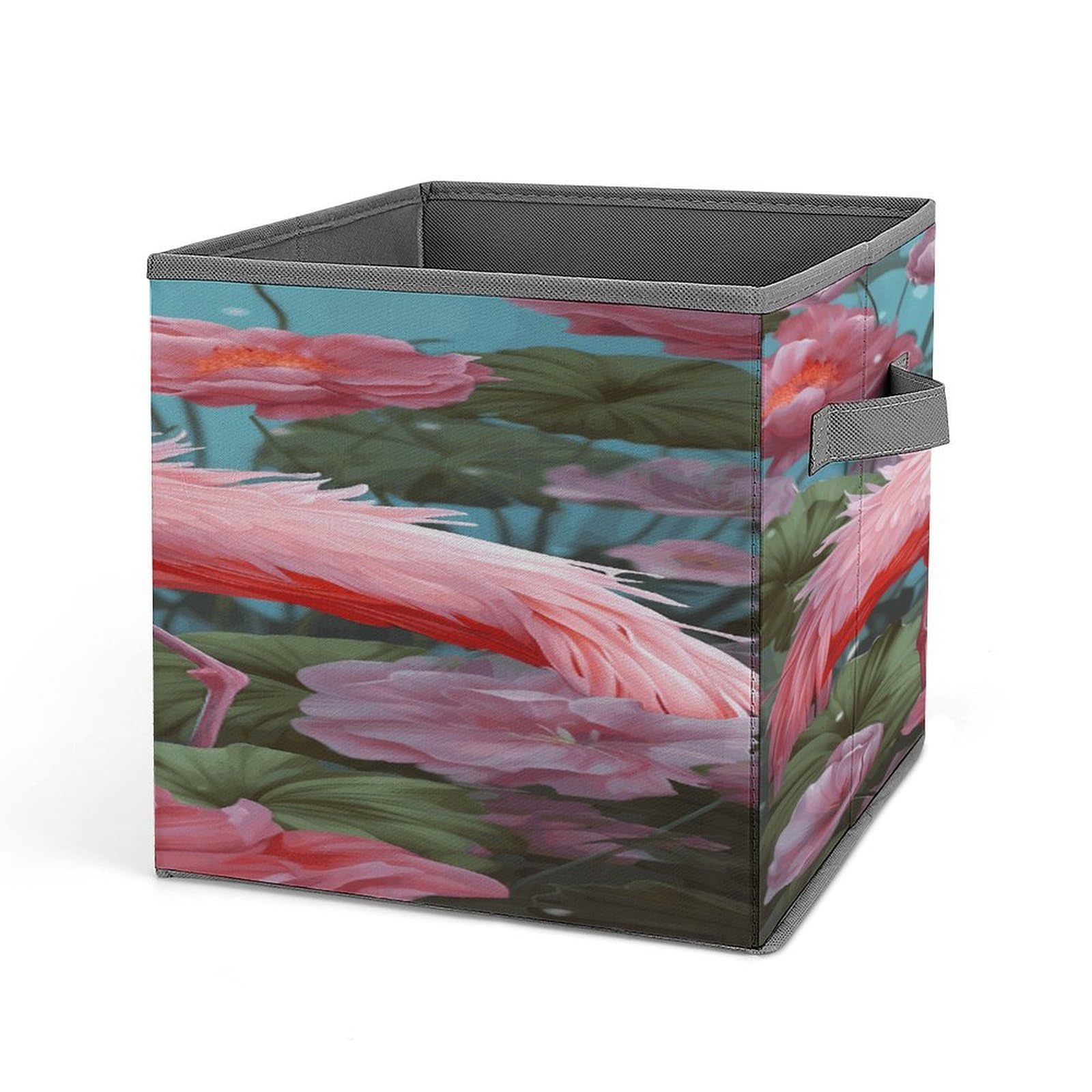 Fekiloot Style Flamingo Love Flowers Storage Bins Storage Baskets