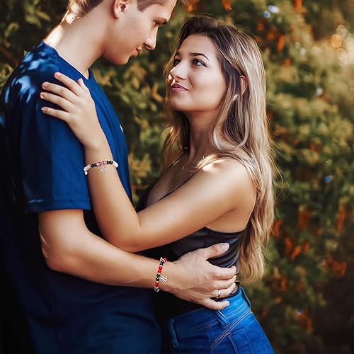 Miniatura 5 de 2 pulseras de la amistad de Spiderman, pulseras magnéticas de piedra rosa con poder de araña, pulseras a juego para parejas, fiestas de Halloween,