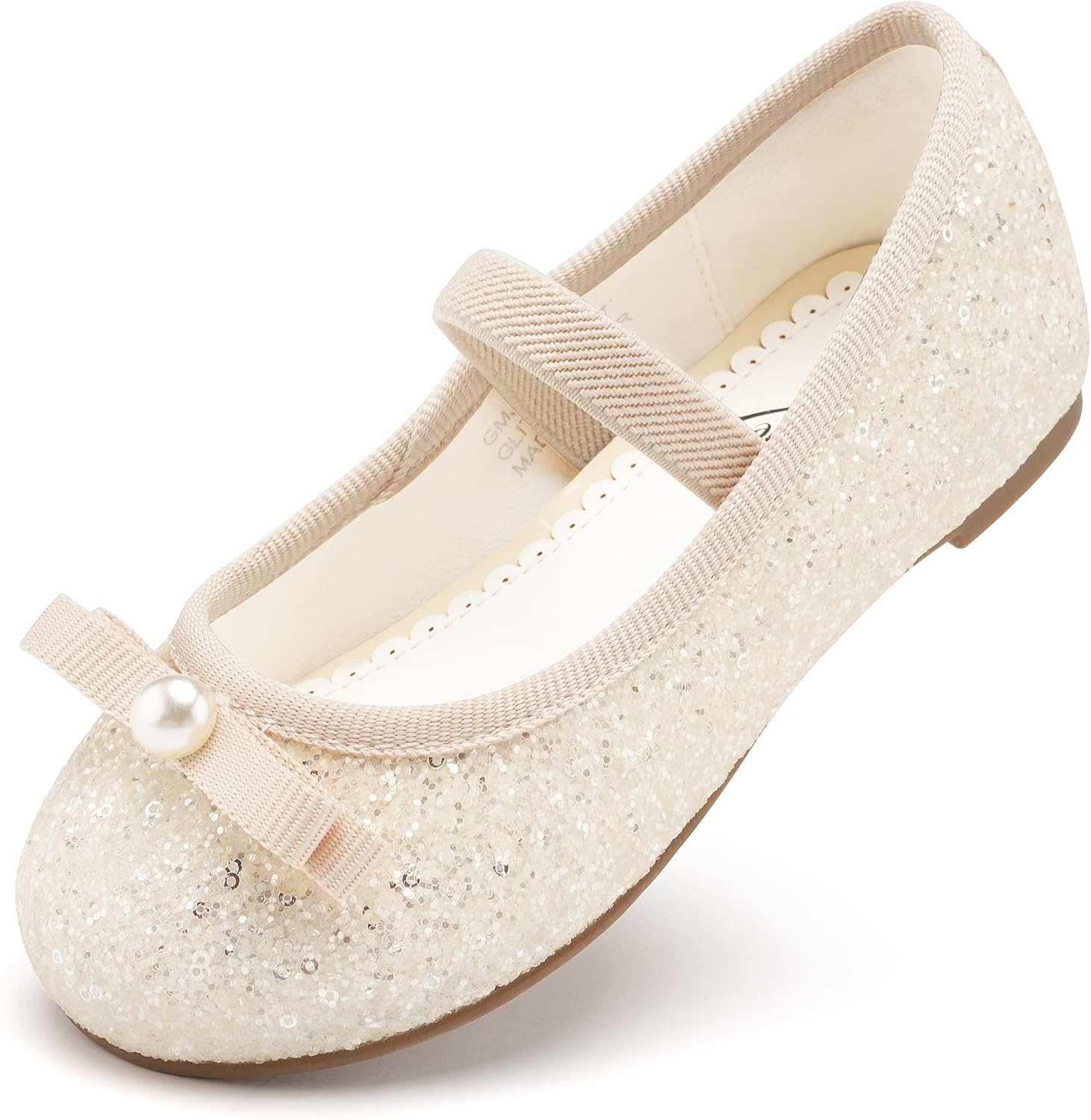 Stelle Girls Dress Shoes - Glittery Floral Design