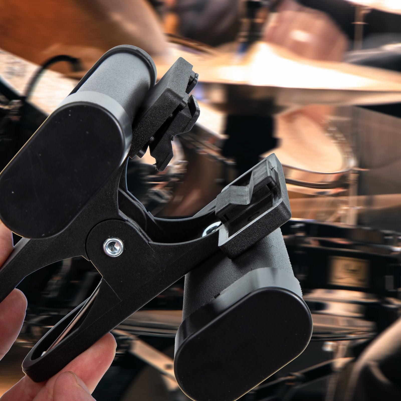 Secchio per Bacchette per Batteria in Abs Nero, Resistente All'usura Clip Grande e Stile Chic per Organizzare Bacchette e Accessori da Batteria