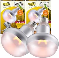 ReptiKing 75W Reptile Heat Lamp 2 Pack - Intense UVA Basking Bulbs for Bearded Dragons, Lizards, Geckos, Turtles
