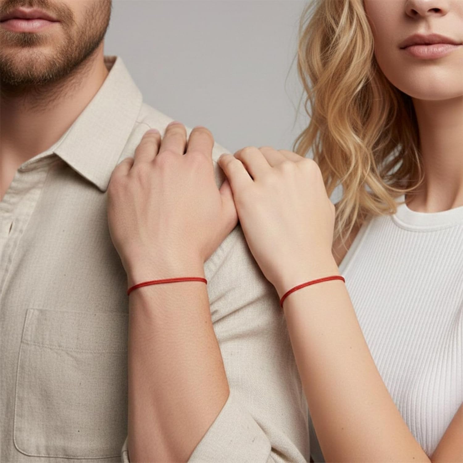 Luck Strings Set of 2 (two) Red String Bracelet protection Couples Bracelets Adjustable Sliding Cord for Men and Women Teen Kabbalah Amulet Gift - Image 5