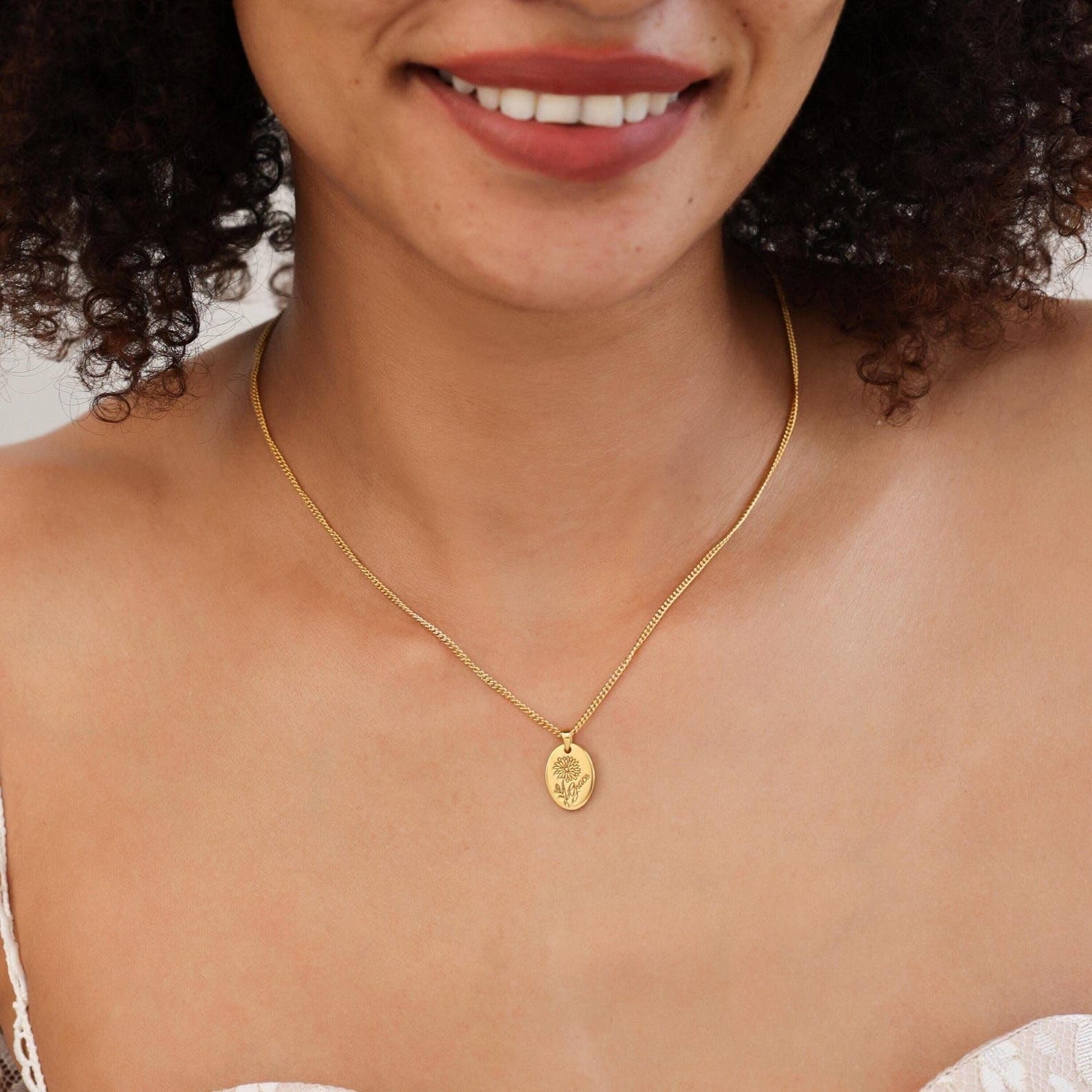 925 nomi personalizzati Collane Compleanno Festa della mamma Anniversario fatto a mano Nascita personalizzata Fiore con nome Collana argento sterling