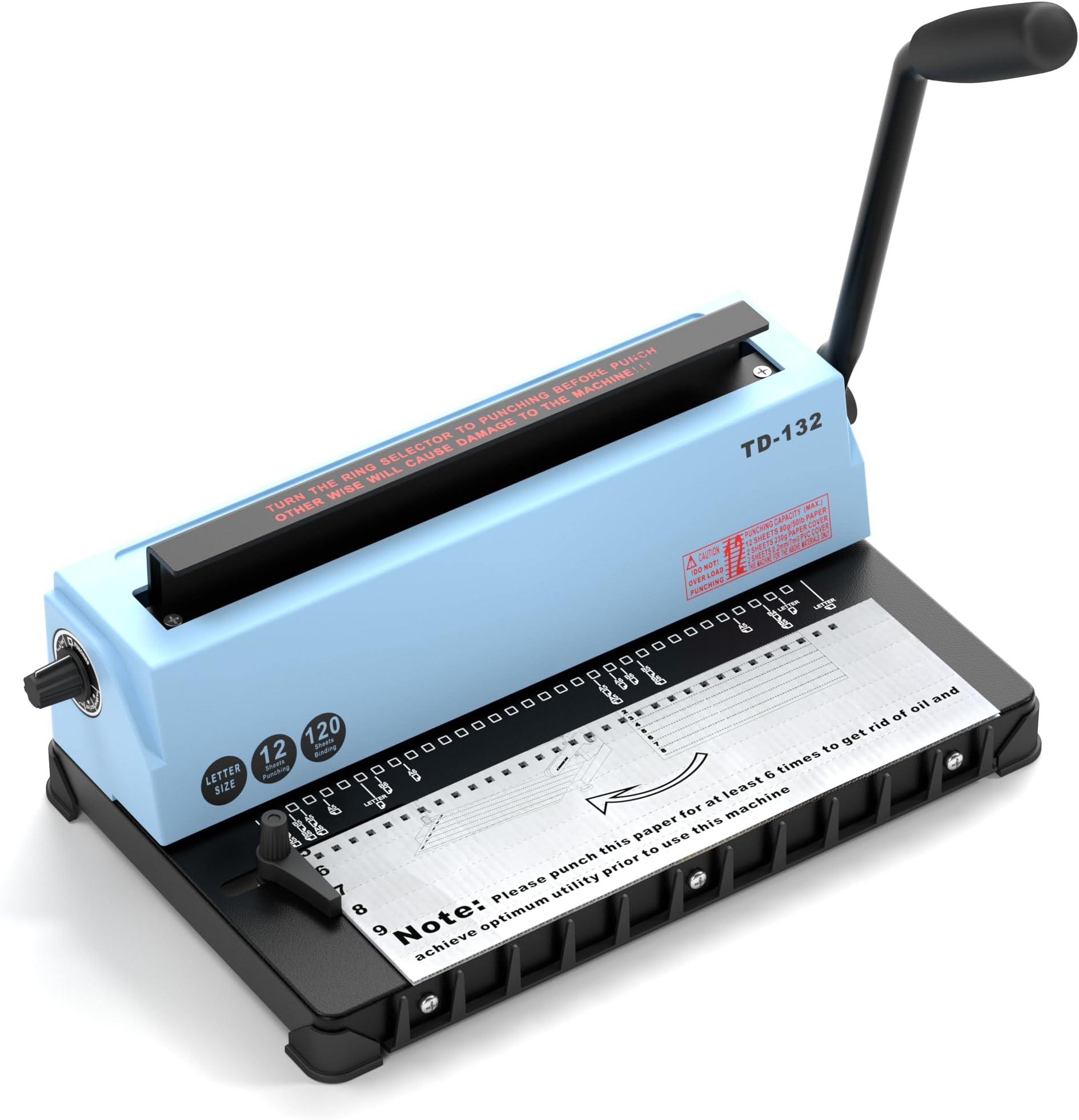 Manual Binding Machine Spiral Coil Binder, Spiral Binding Machine, Mefape Coil Binding Machine, Punching Max to 12 Sheets/Binding Max to 120 Sheets (TD-132)