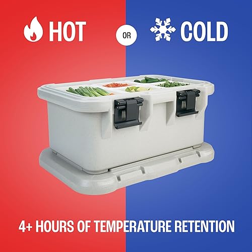 Miniatura 81 de Cambro Transportador aislado de bandeja de alimentos – Caja caliente de 6 pulgadas de profundidad y calentador de alimentos para catering